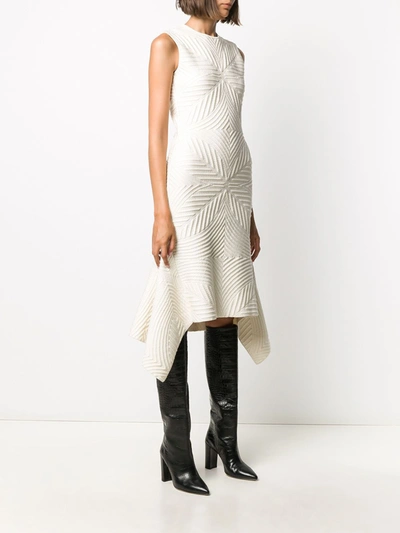 Shop Alexander Mcqueen Asymmetrical Dress In White