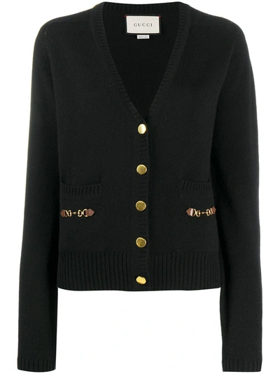 Shop Gucci Cashmere Cardigan In Black