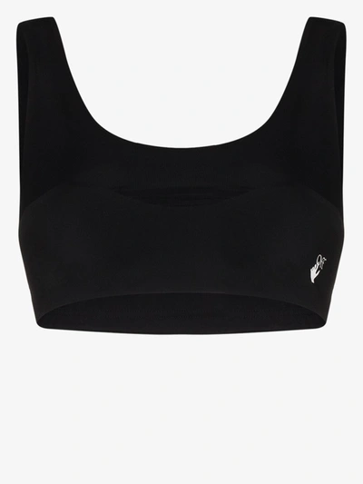 Shop Off-white Cotton Top In Black