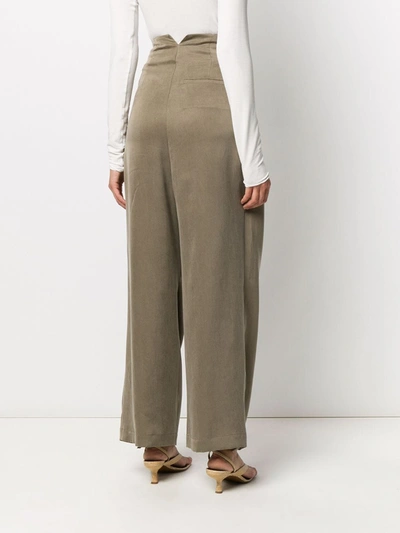 Shop Alysi Cotton Trousers In Brown