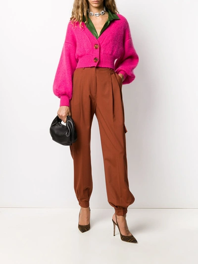 Shop Msgm Wool Trousers In Brown