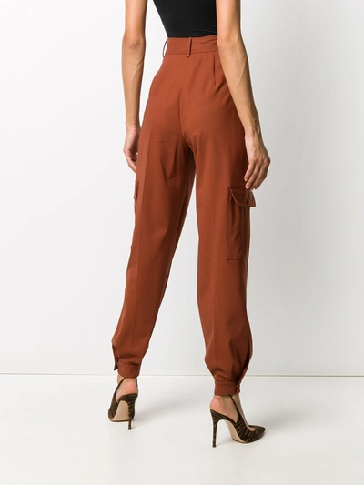 Shop Msgm Wool Trousers In Brown