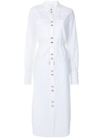 Shop Acler Culiford Midi Shirt Dress In White