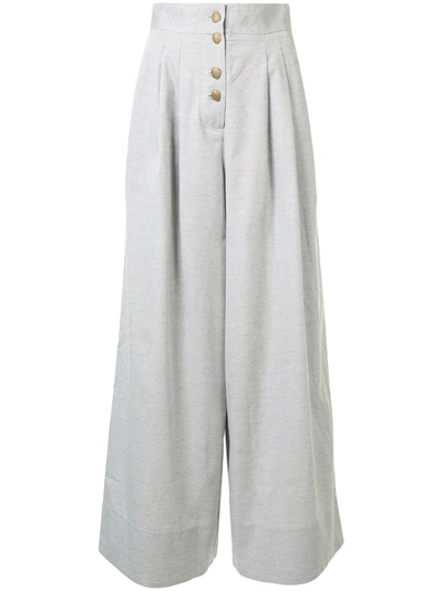 Shop Acler Parkway Palazzo Trousers In Grey