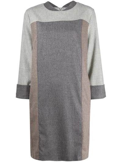 Shop Lorena Antoniazzi Colour-block Dress In Grey