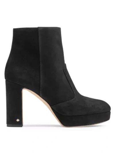 Shop Kate Spade Barrett Suede Platform Ankle Boots In Black