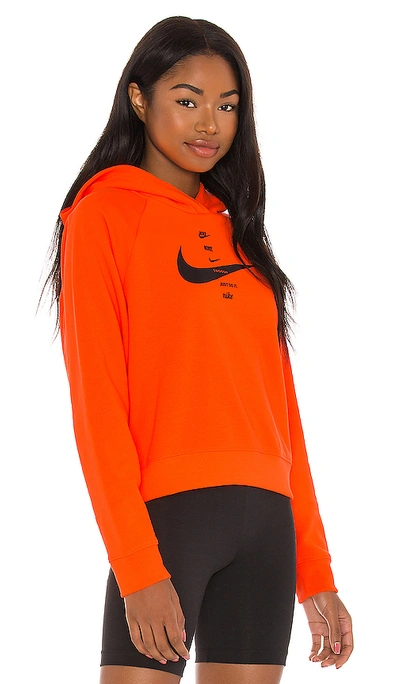 Shop Nike Nsw Swoosh Fleece Hoodie In Total Orange & Black