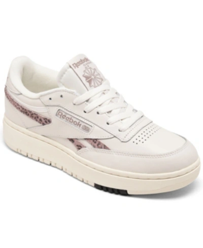 Shop Reebok Women's Club C Double Casual Sneakers From Finish Line In Chalk, Rose Gold