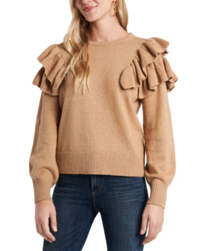 Shop 1.state Ruffle Sleeve Sweater In Wild Oak