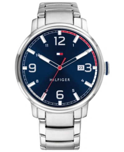 Shop Tommy Hilfiger Men's Stainless Steel Bracelet Watch 44mm, Created For Macy's In Silver