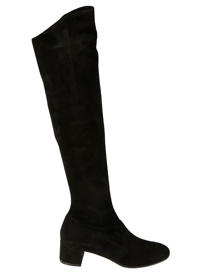 Shop L'autre Chose Lautre Chose Block Heel Classic Over-the-knee Boots In Black