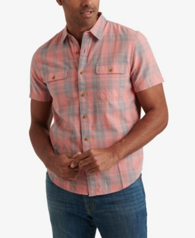 Shop Lucky Brand Men's Short Sleeve Workwear Shirt In Red Plaid