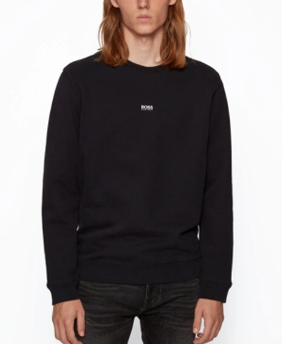 Shop Hugo Boss Boss Men's Weevo Relaxed-fit Sweatshirt In Black