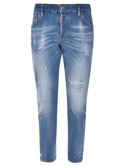 Shop Dsquared2 Distressed Effect Jeans In Denim