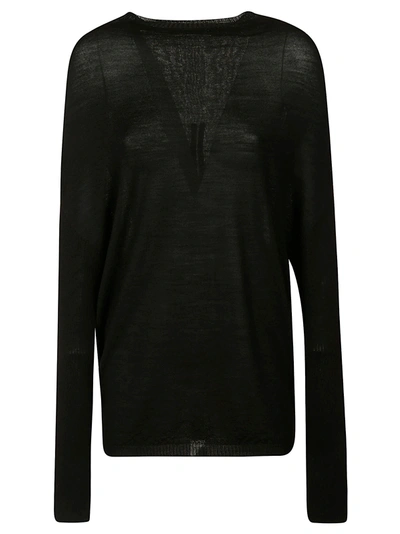 Shop Rick Owens Crater Knit Pullover In Black