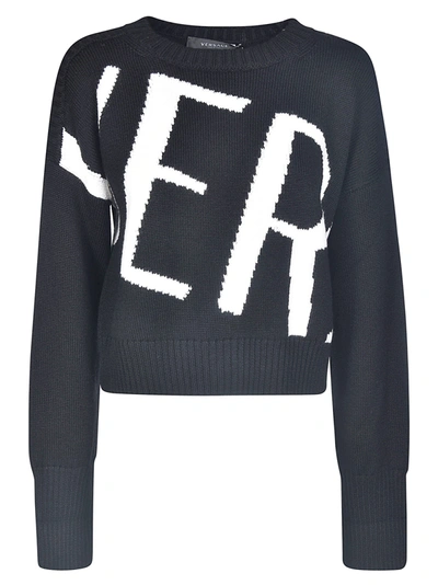 Shop Versace Cropped Logo Sweater