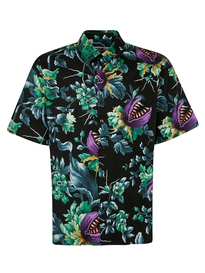 Shop Msgm Tropical Print Shirt In Multicolor