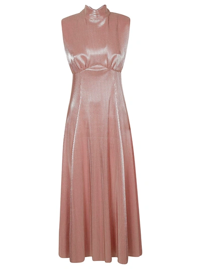 Shop Msgm Sleeveless Long Dress In Pink