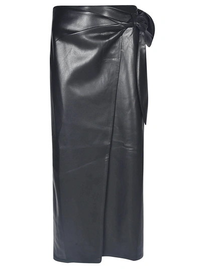 Shop Nanushka Sarong Skirt In Black