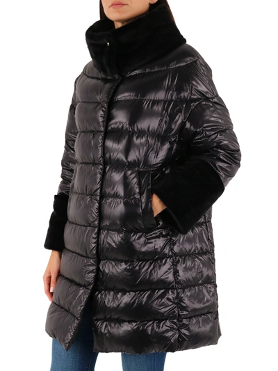 Shop Herno Down Jacket With Black Ecofur