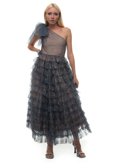 Shop Red Valentino Evening Gown Grey Polyamide Woman