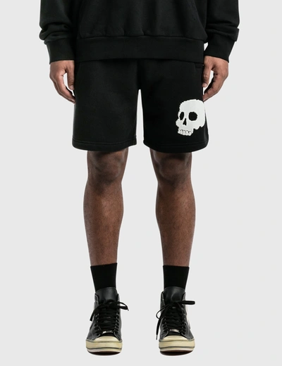 Shop Palm Angels Skull Shorts In Black