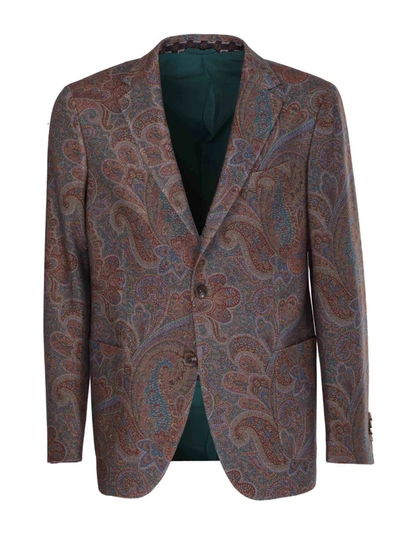 Shop Etro Paisley Cashmere Jacket In Multicolor