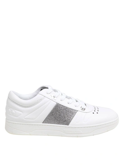 JIMMY CHOO HAWAII M SNEAKERS IN WHITE LEATHER 