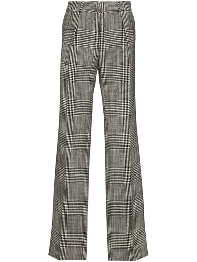 Shop Tom Ford Atticus Checked Wool Trousers In Black
