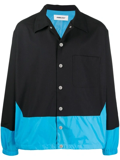 Ambush Two-tone Buttoned Jacket In Black
