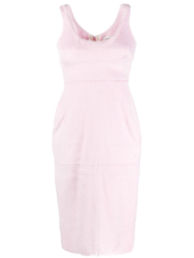 Shop Ambush Faux Fur Mini Dress In Pink