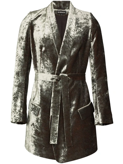 Shop Ann Demeulemeester Lucinda Velvet-effect Jacket In Grey