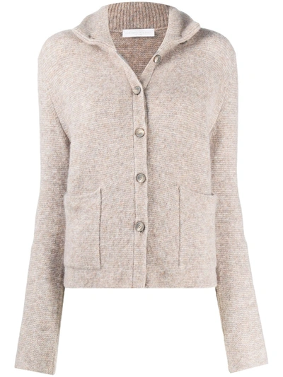 Shop Fabiana Filippi Button-down Fitted Cardigan In Neutrals