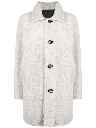 Shop Arma Reversible Single-breasted Coat In Neutrals