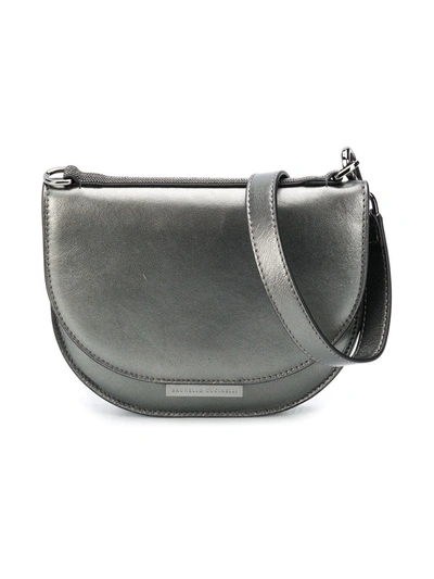 Shop Brunello Cucinelli Logo Plaque Crossbody Bag In Grey