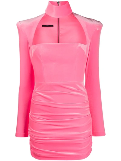 Shop Alex Perry Ashton Ruched Mini Dress In Pink