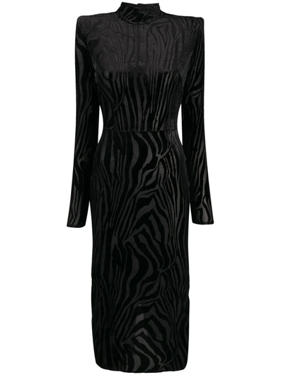 Shop Alex Perry Hadley Fitted Midi Dress In Black