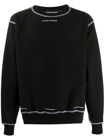 Shop United Standard Contrast Stitching Sweatshirt In Black