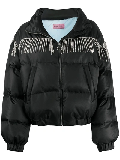 Shop Chiara Ferragni Crystal-embellished Puffer Jacket In Black