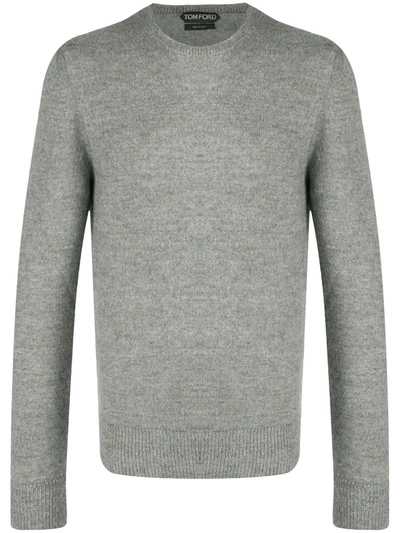 Shop Tom Ford Crew Neck Knitted Jumper In Grey