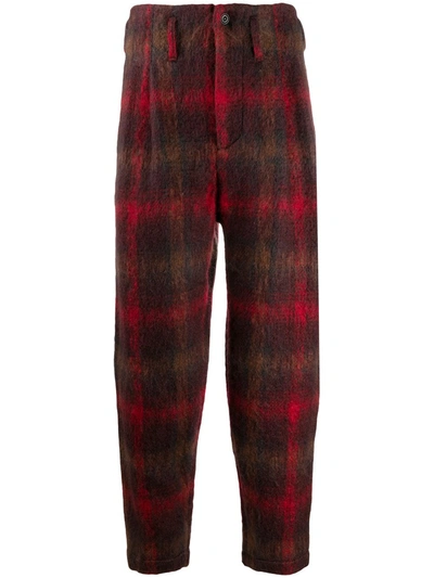 Shop Nicholas Daley Checked Trousers In Red