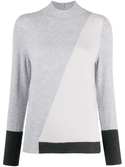 Shop Lorena Antoniazzi Colour-block Sweater In Grey