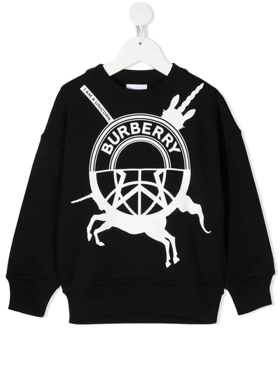 Shop Burberry I Am A Unicorn Sweatshirt In Black