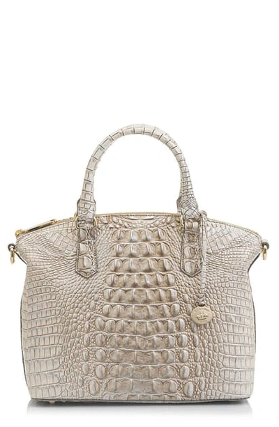 Shop Brahmin Duxbury Croc Embossed Leather Satchel In Sterling