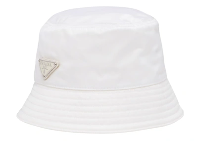 Pre-owned Prada  Nylon Bucket Hat White