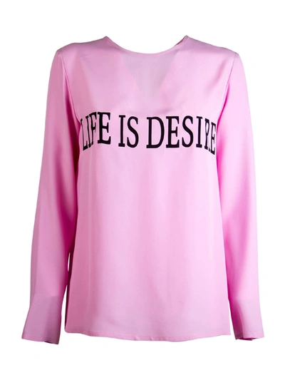 Shop Alberta Ferretti Life Is A Desire Blouse In Pink