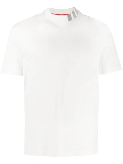 Shop Thom Browne 4-bar Intarsia Mock-neck T-shirt In White