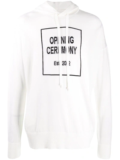 Shop Opening Ceremony Logo Drawstring Hoodie In White