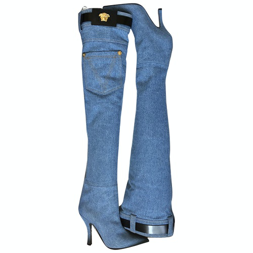 versace blue jeans boots