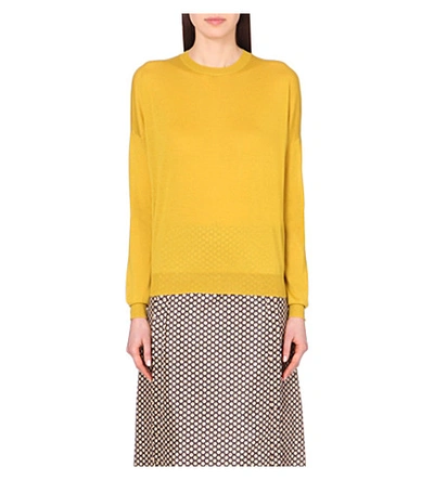 Marni Round-neck Cashmere Jumper In Sun